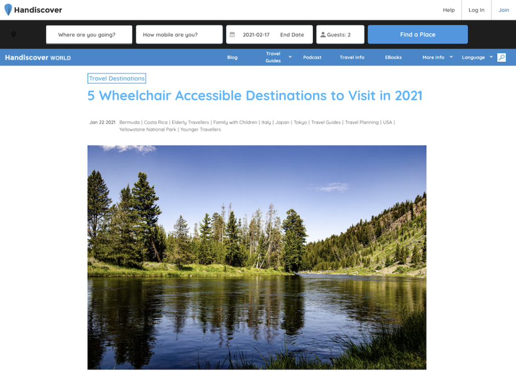 accessible tourism destination